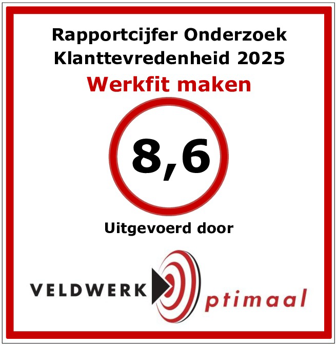 Beoordelings badge rapportcijfer 2025 Werkfit maken 8,6
